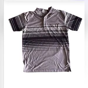 LADA  Men's Striped Collared Buttoned Shirt  pocket‎ cotton Polyester size M